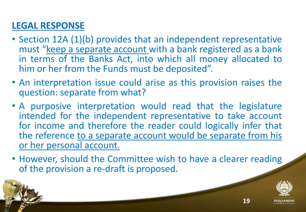 legal response section 12a 1 b provides that