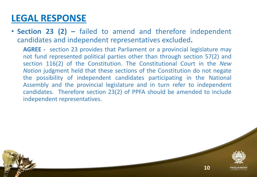 legal response section 23 2 failed to amend