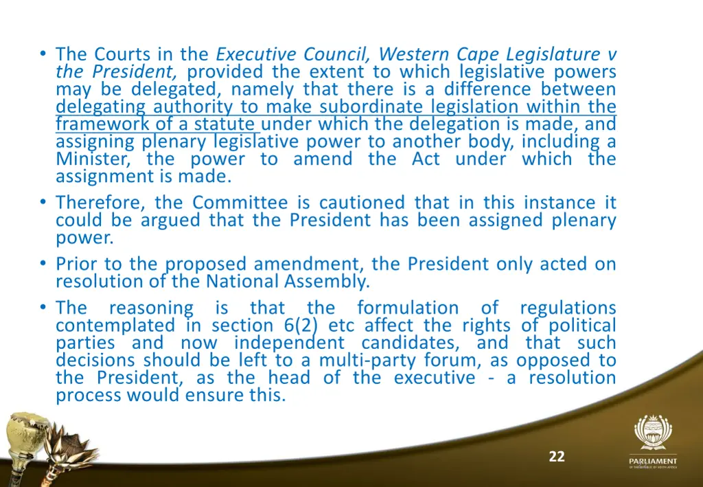 the courts in the executive council western cape