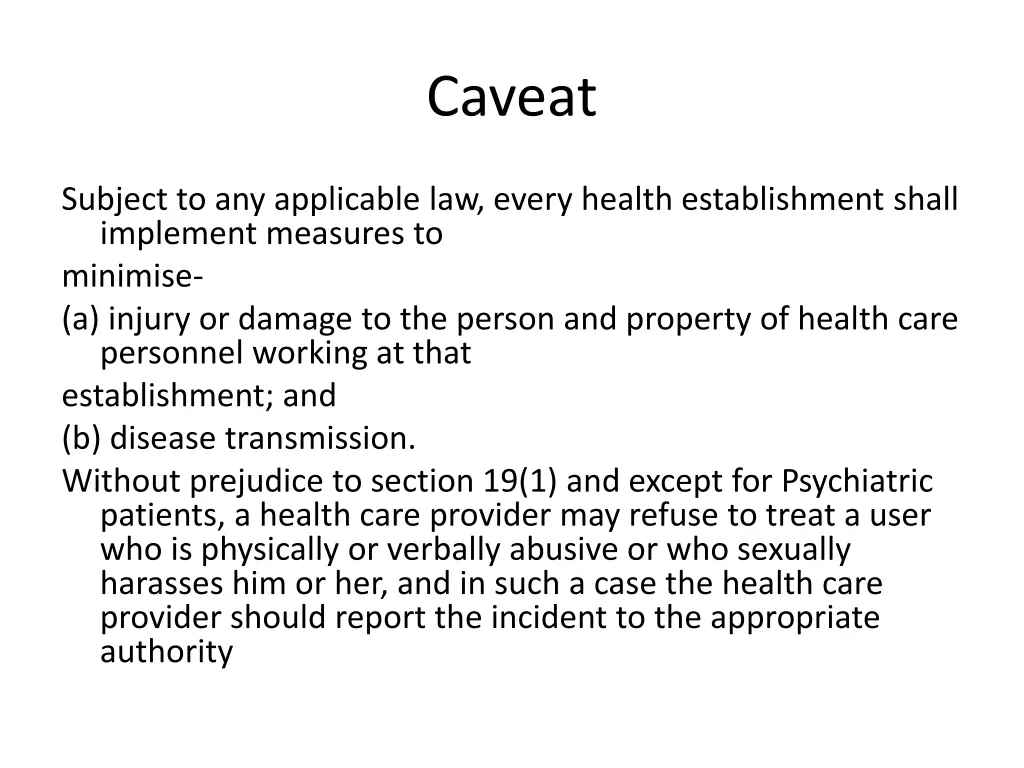 caveat