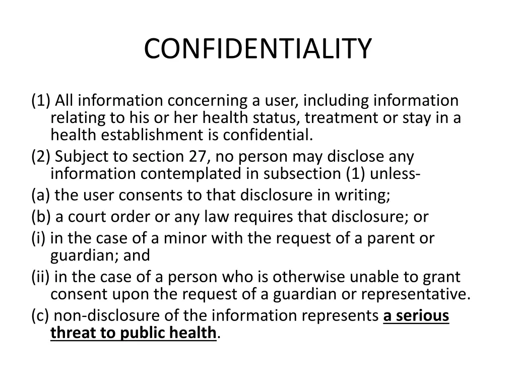 confidentiality