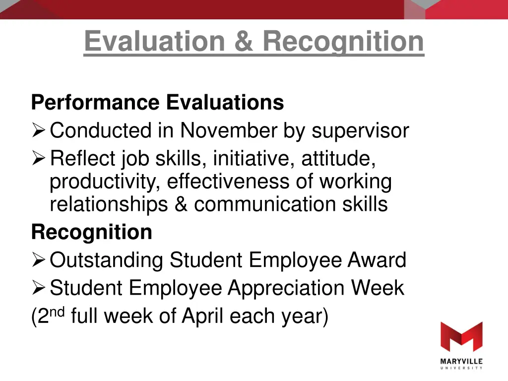 evaluation recognition