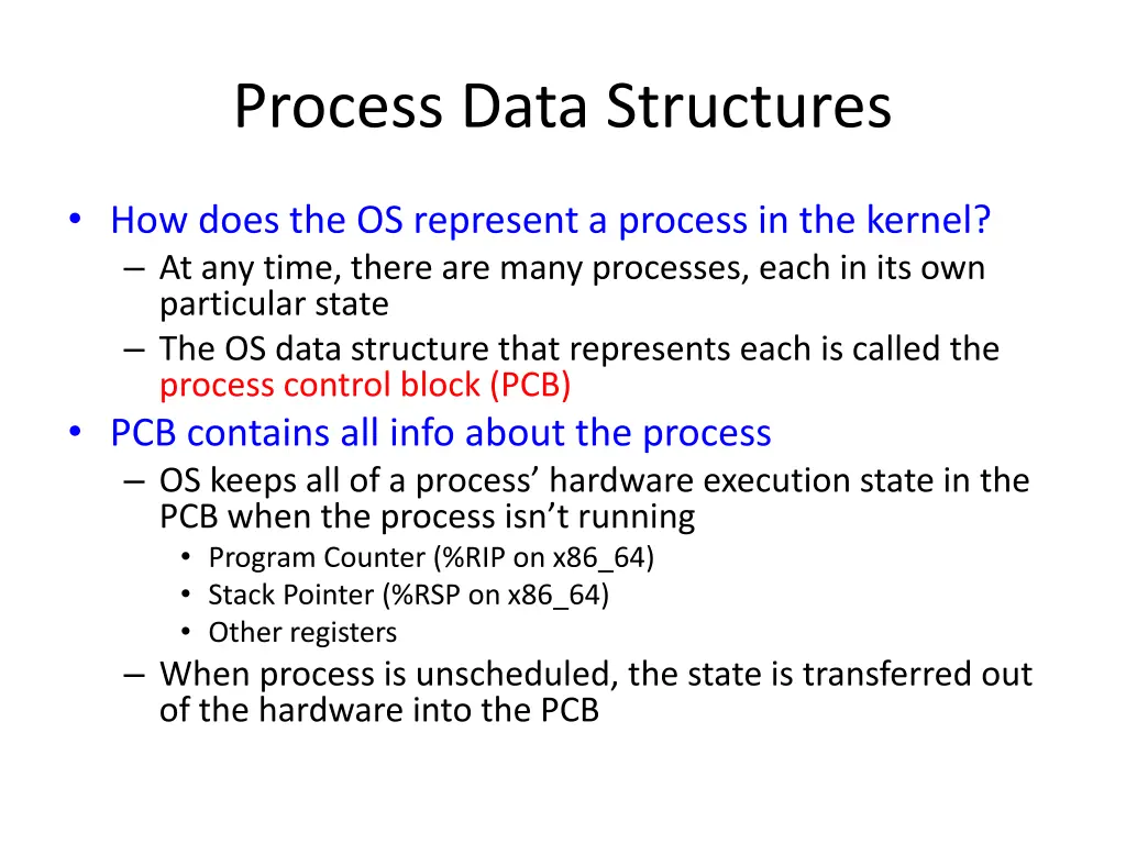 process data structures