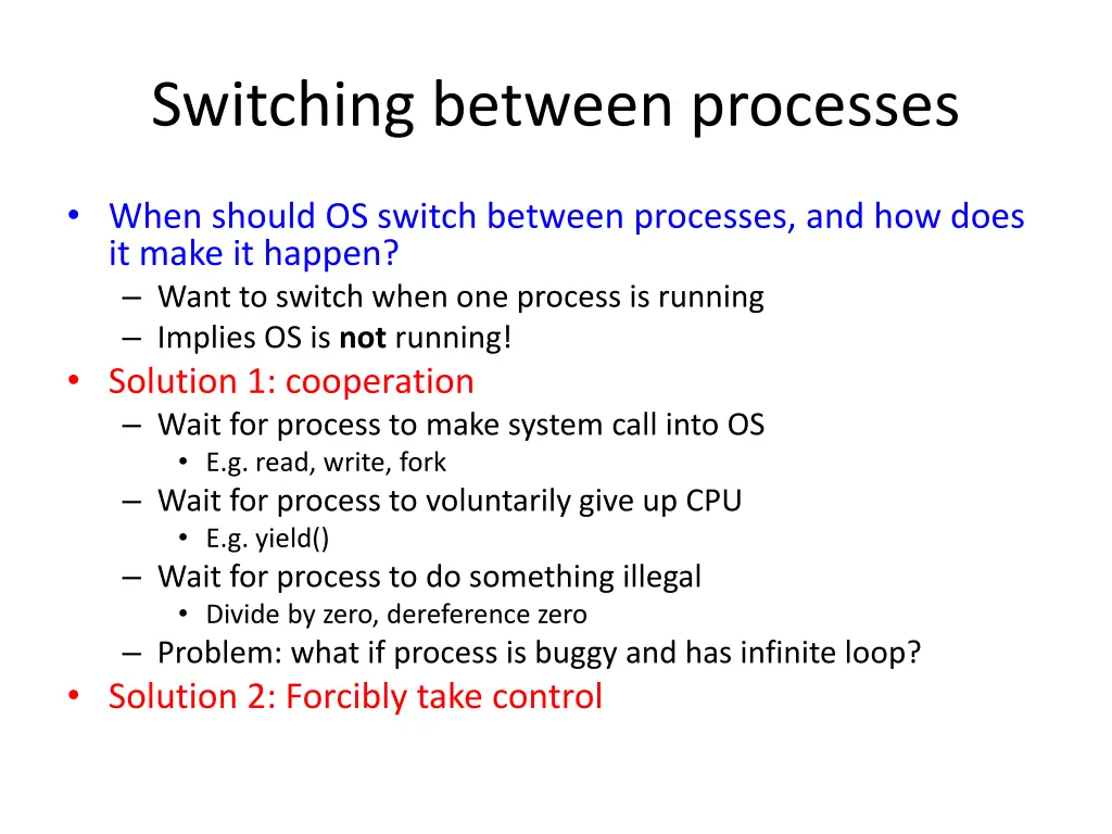 switching between processes