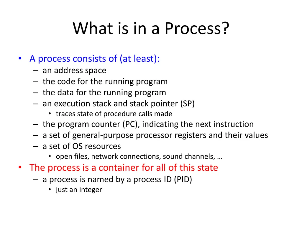 what is in a process