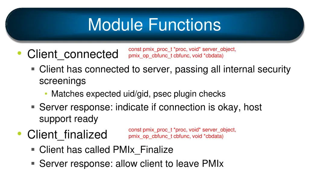 module functions