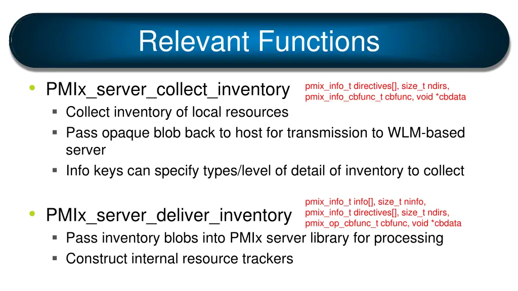 relevant functions