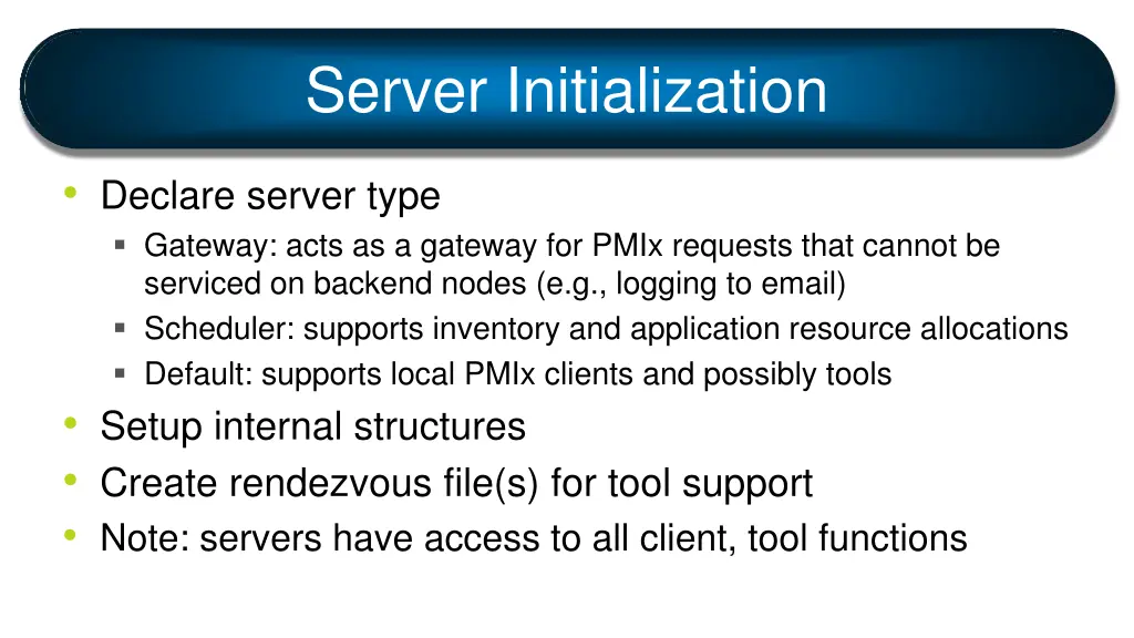 server initialization