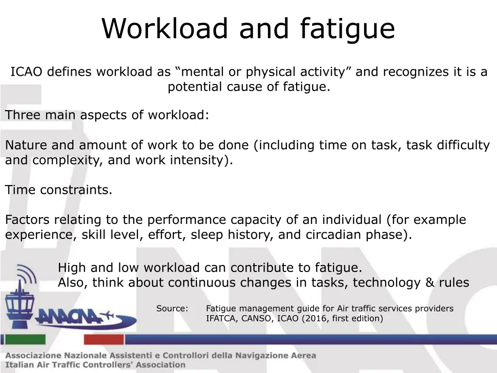 workload and fatigue