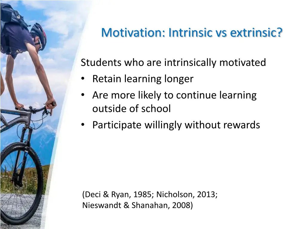 motivation intrinsic vs extrinsic