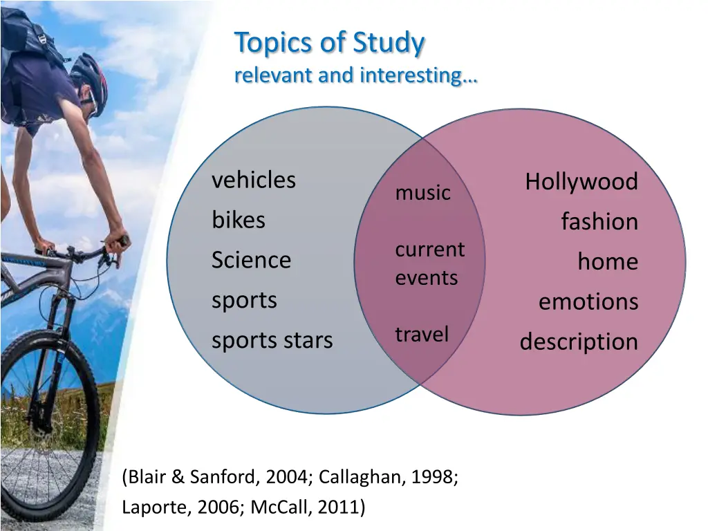 topics of study relevant and interesting