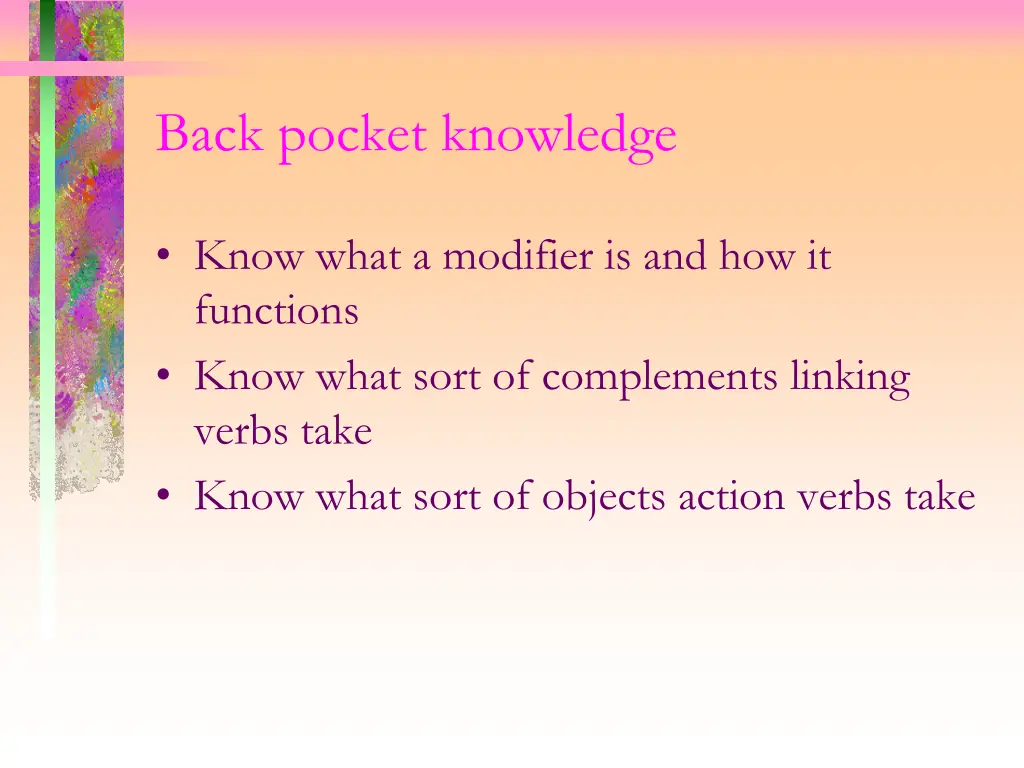 back pocket knowledge