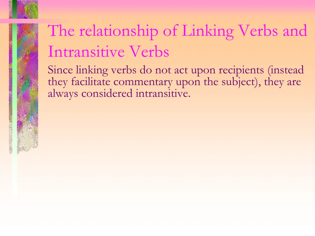 the relationship of linking verbs 2