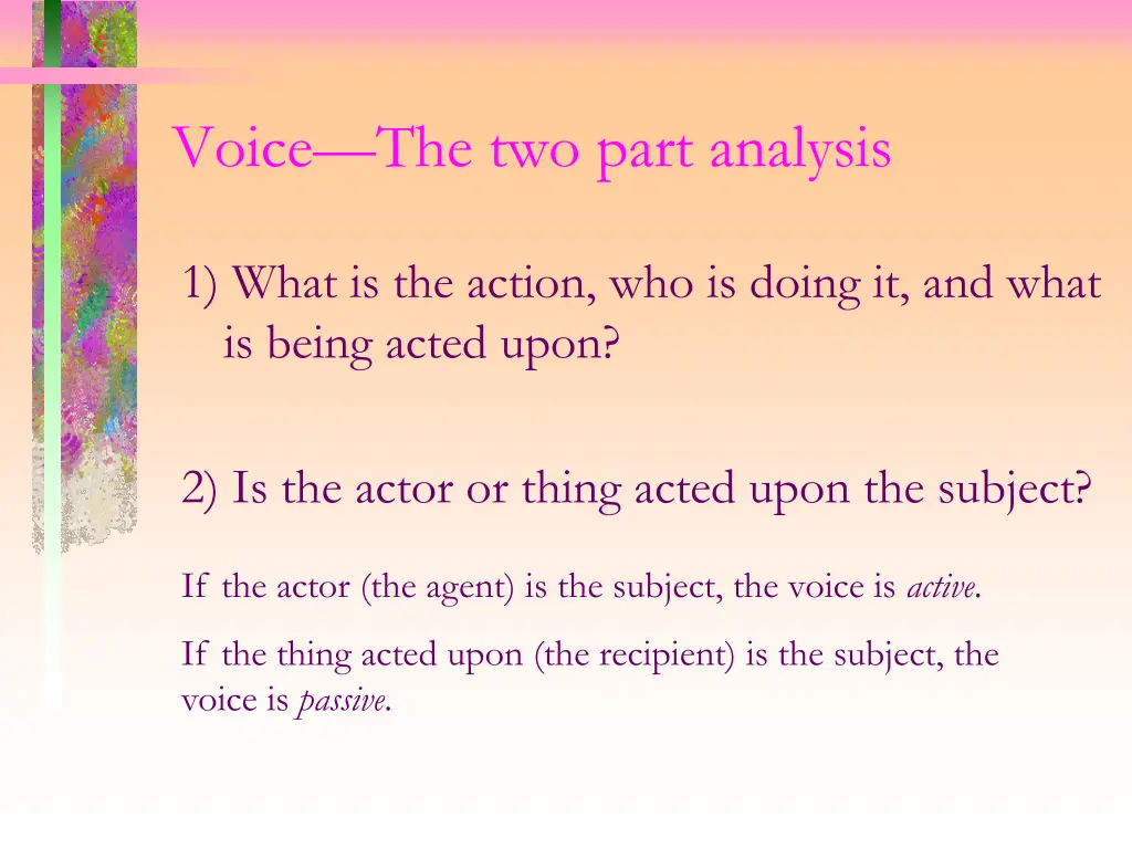 voice the two part analysis