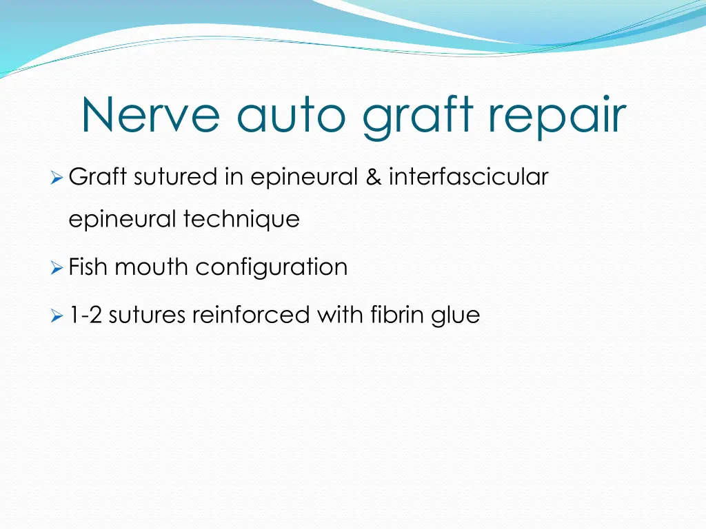 nerve auto graft repair