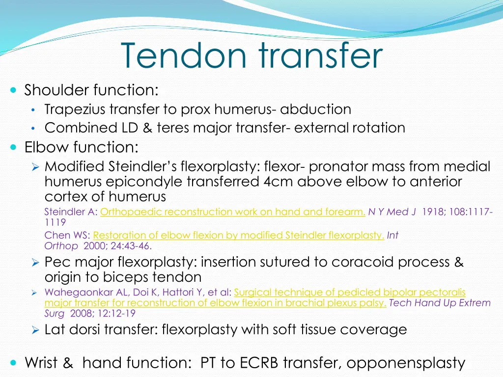 tendon transfer shoulder function trapezius