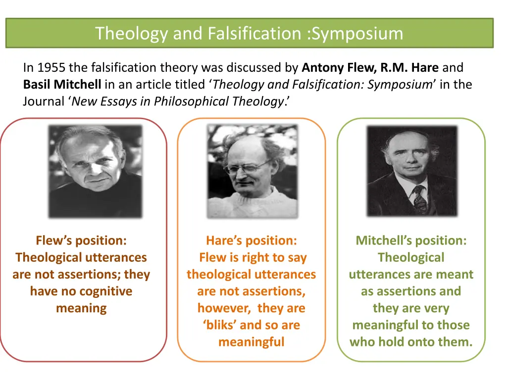 theology and falsification symposium