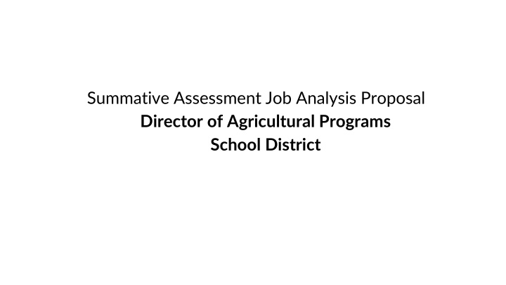 summative assessment job analysis proposal