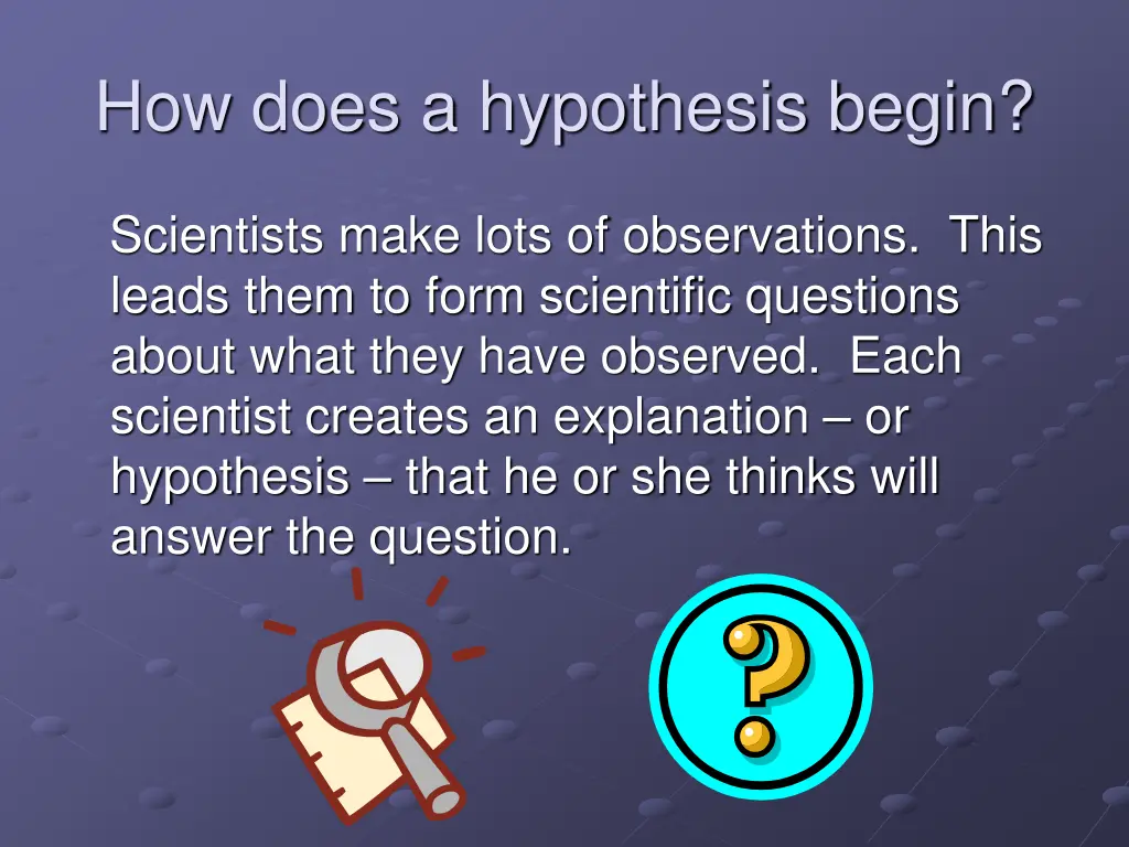 how does a hypothesis begin