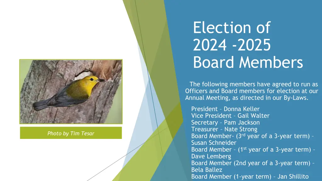 election of 2024 2025 board members