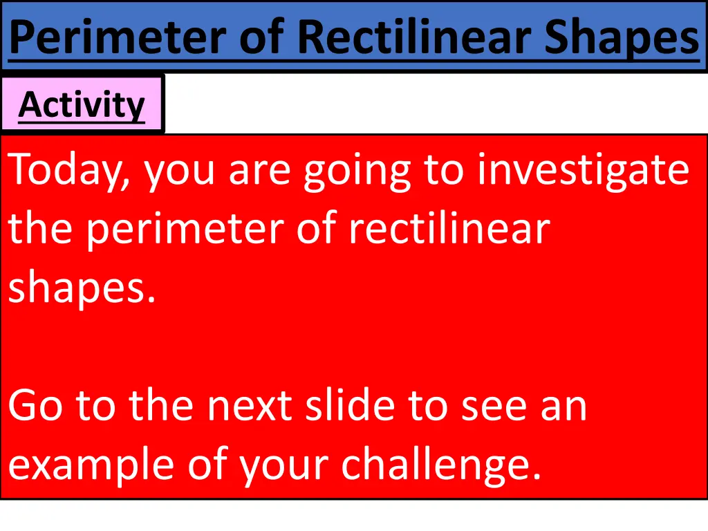 perimeter of rectilinear shapes activity