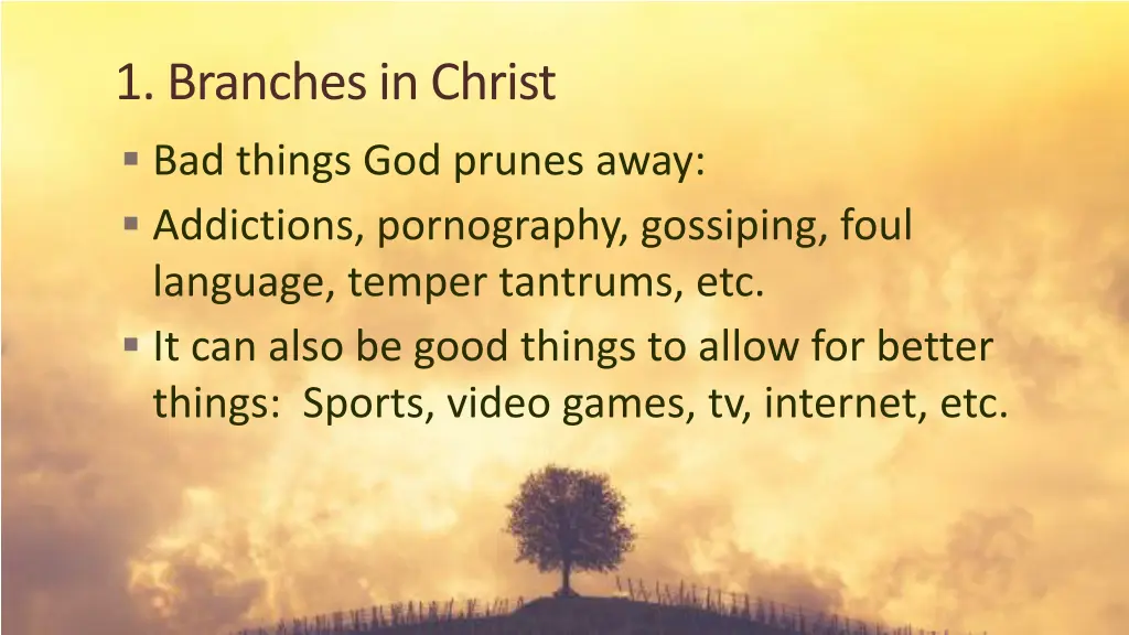 1 branches in christ bad things god prunes away