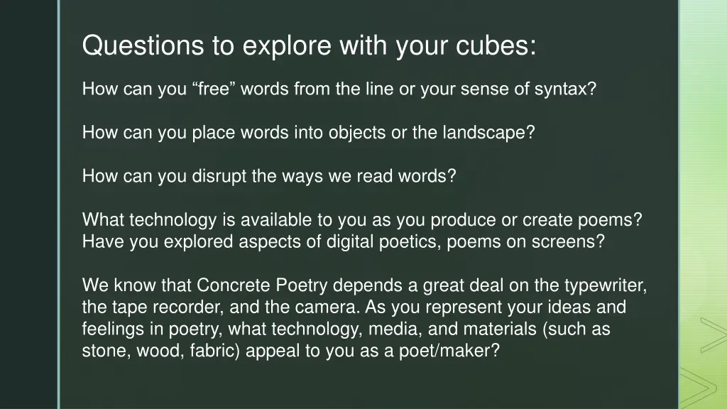 questions to explore with your cubes