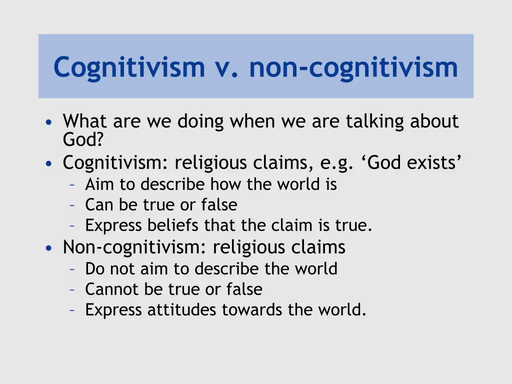 cognitivism v non cognitivism