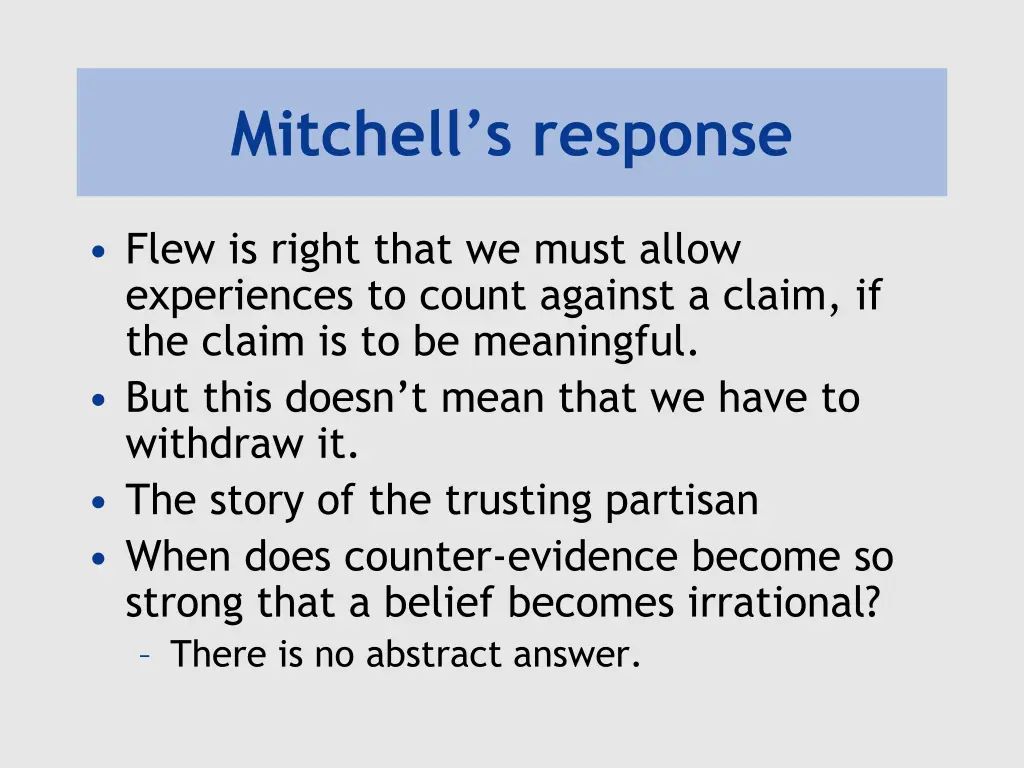 mitchell s response