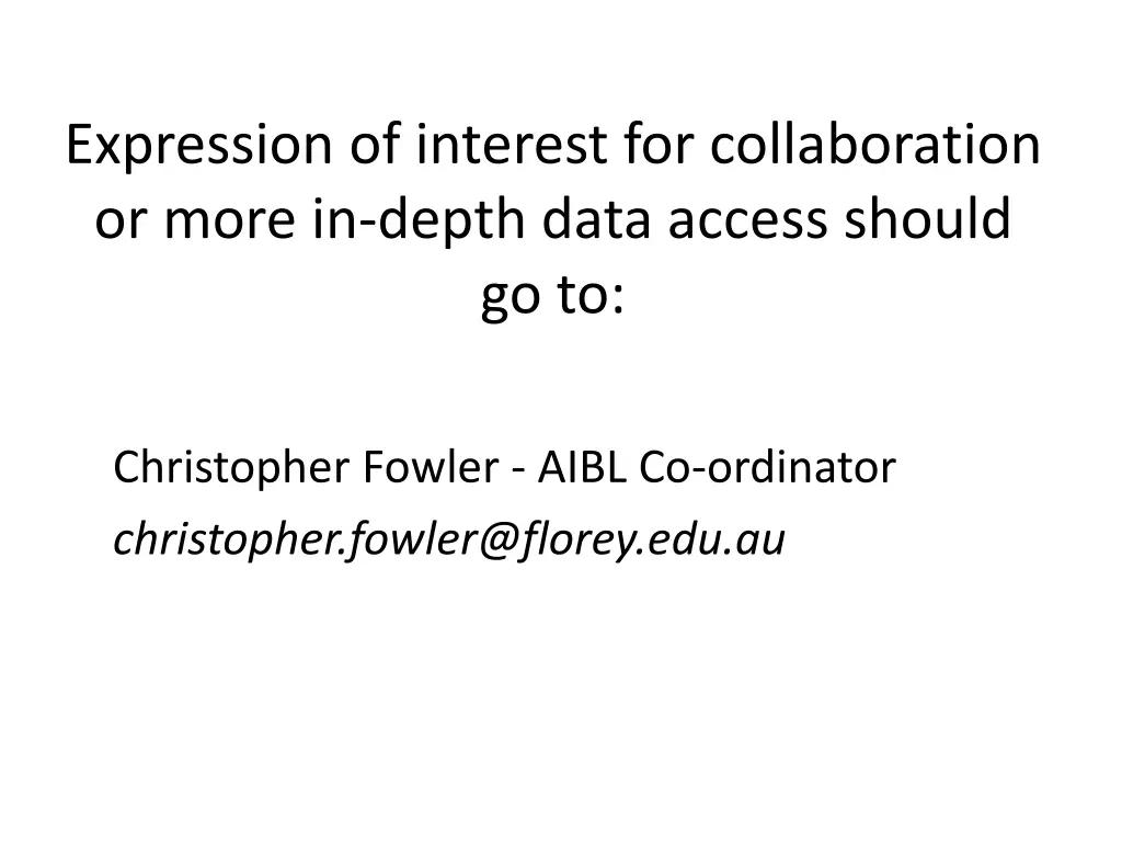 expression of interest for collaboration or more