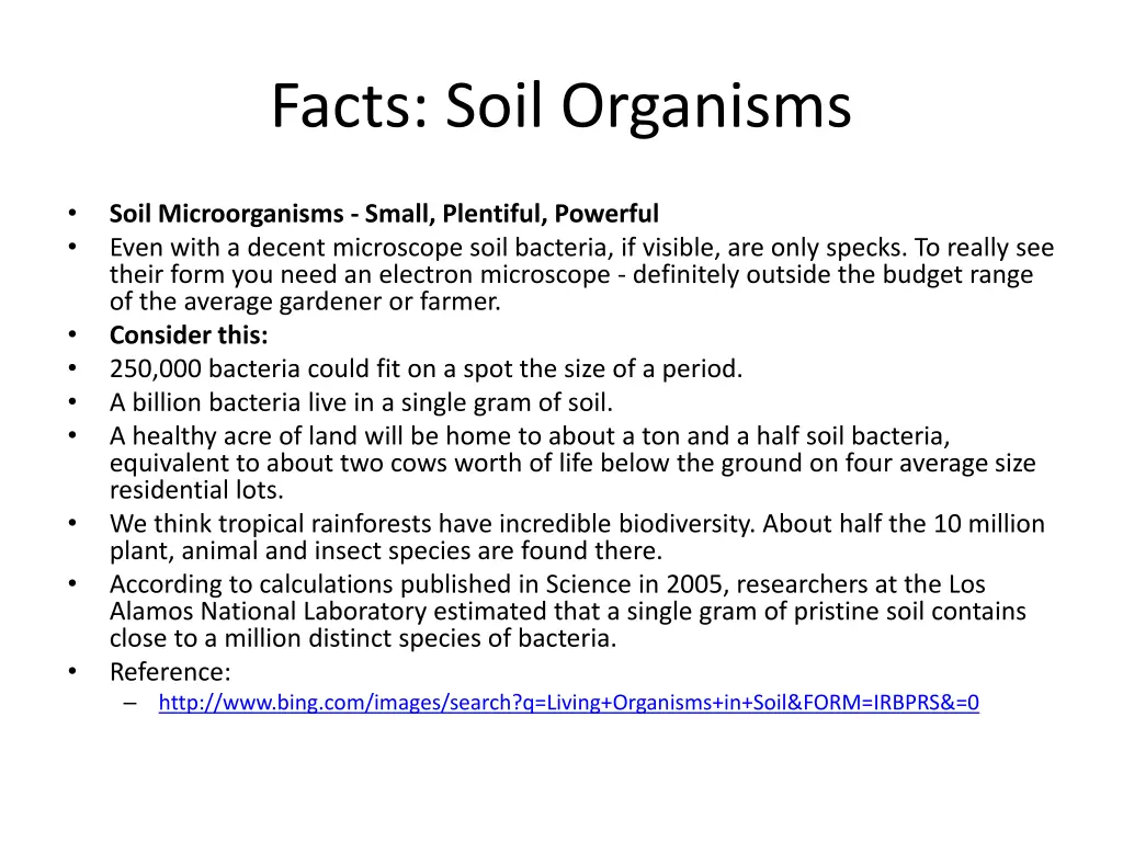 facts soil organisms