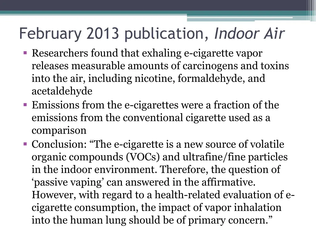 february 2013 publication indoor air researchers