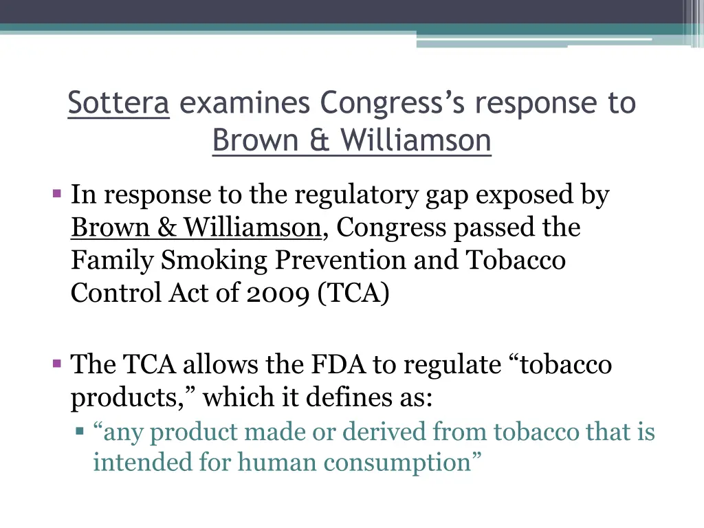 sottera examines congress s response to brown