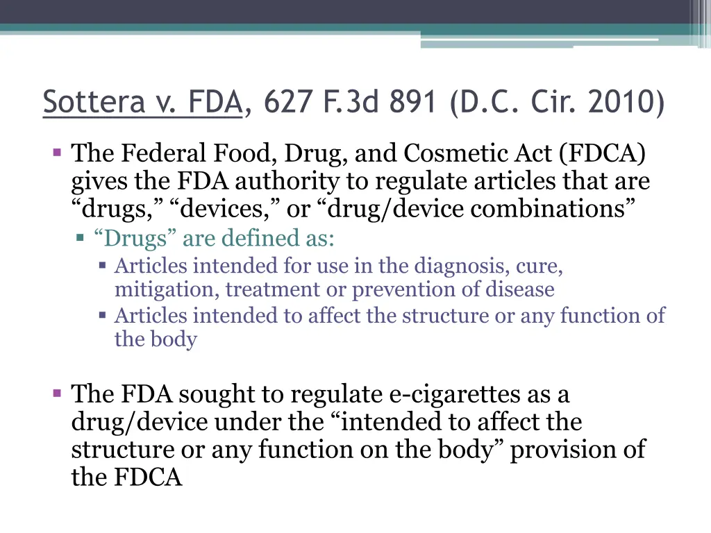 sottera v fda 627 f 3d 891 d c cir 2010