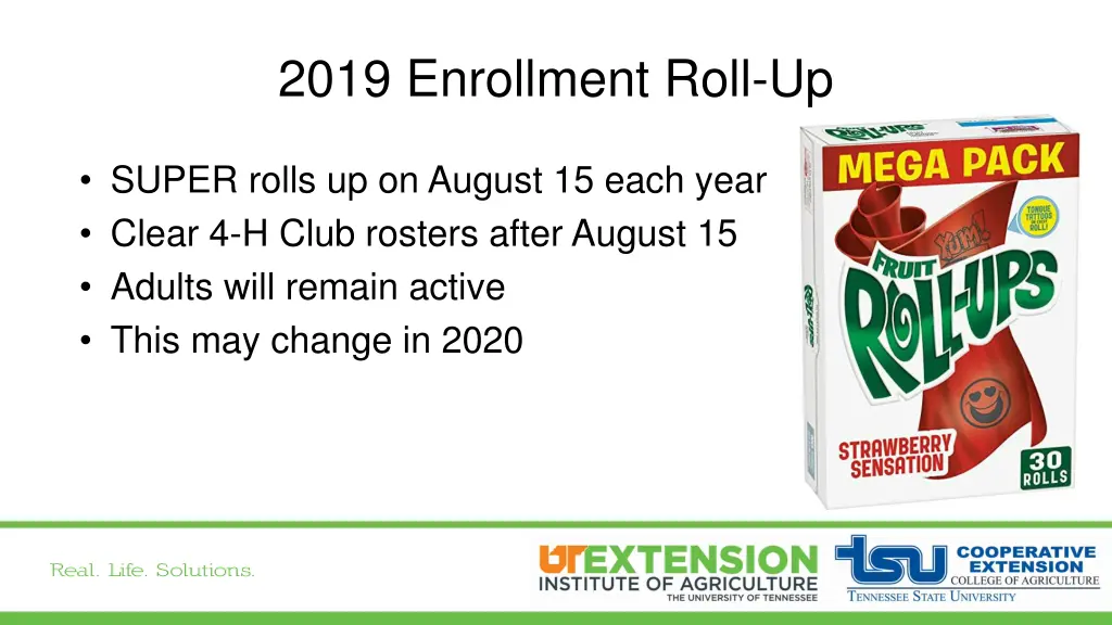 2019 enrollment roll up