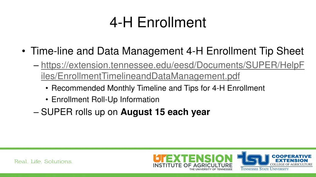 4 h enrollment