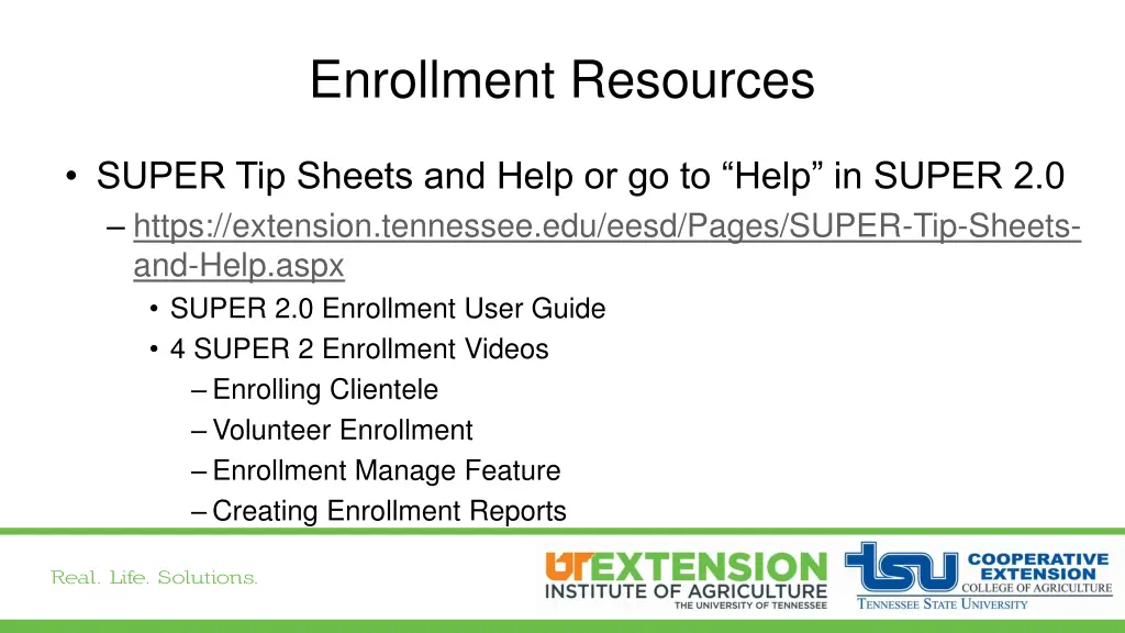 enrollment resources