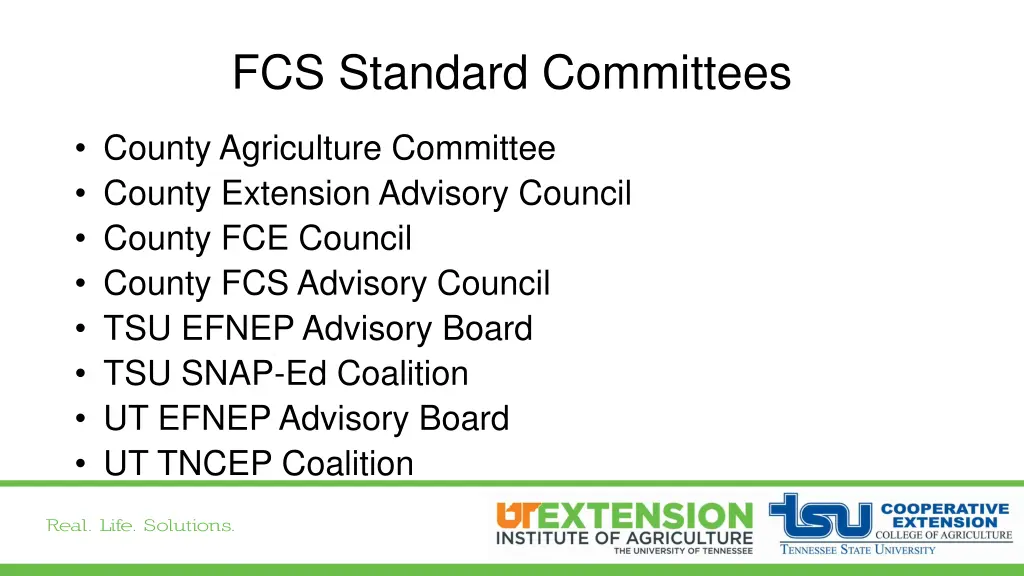 fcs standard committees