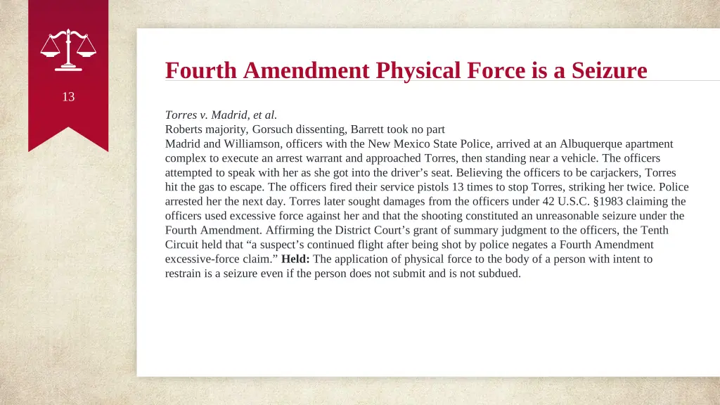 fourth amendment physical force is a seizure