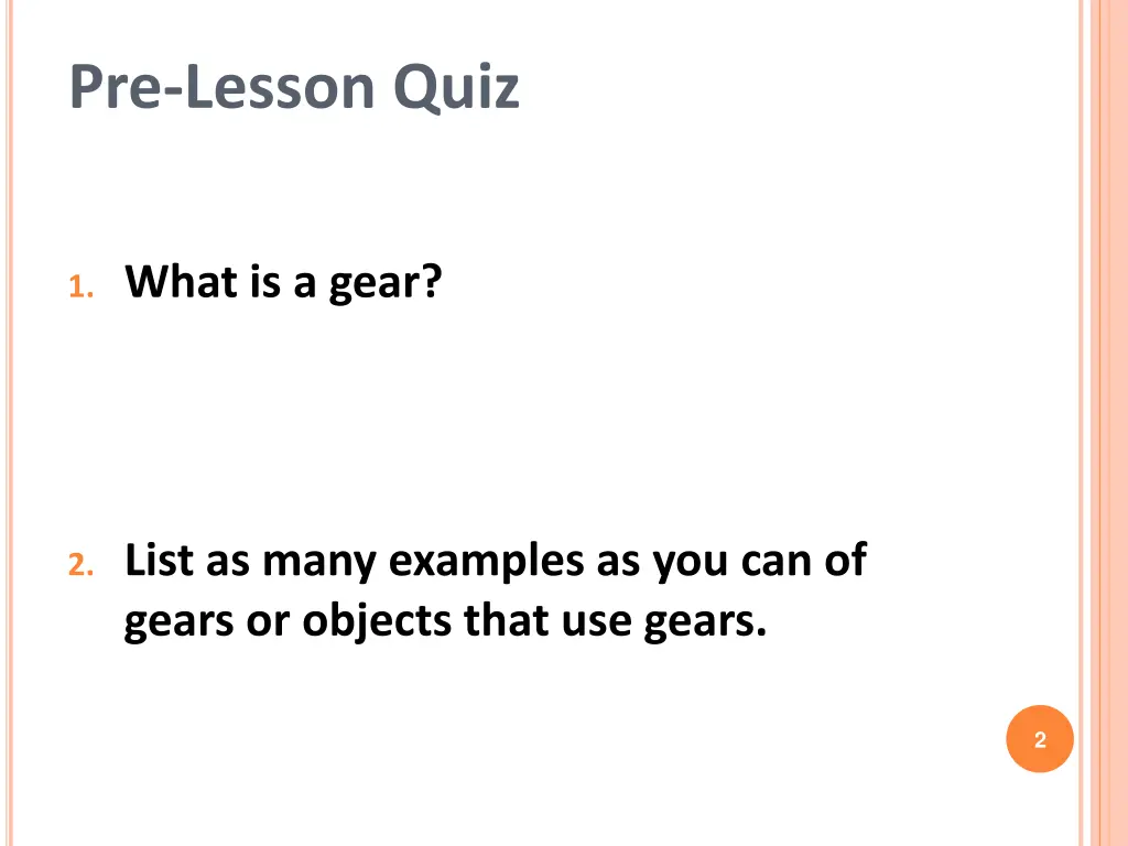 pre lesson quiz