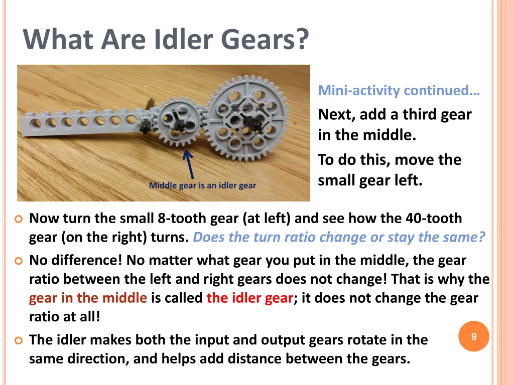 what are idler gears