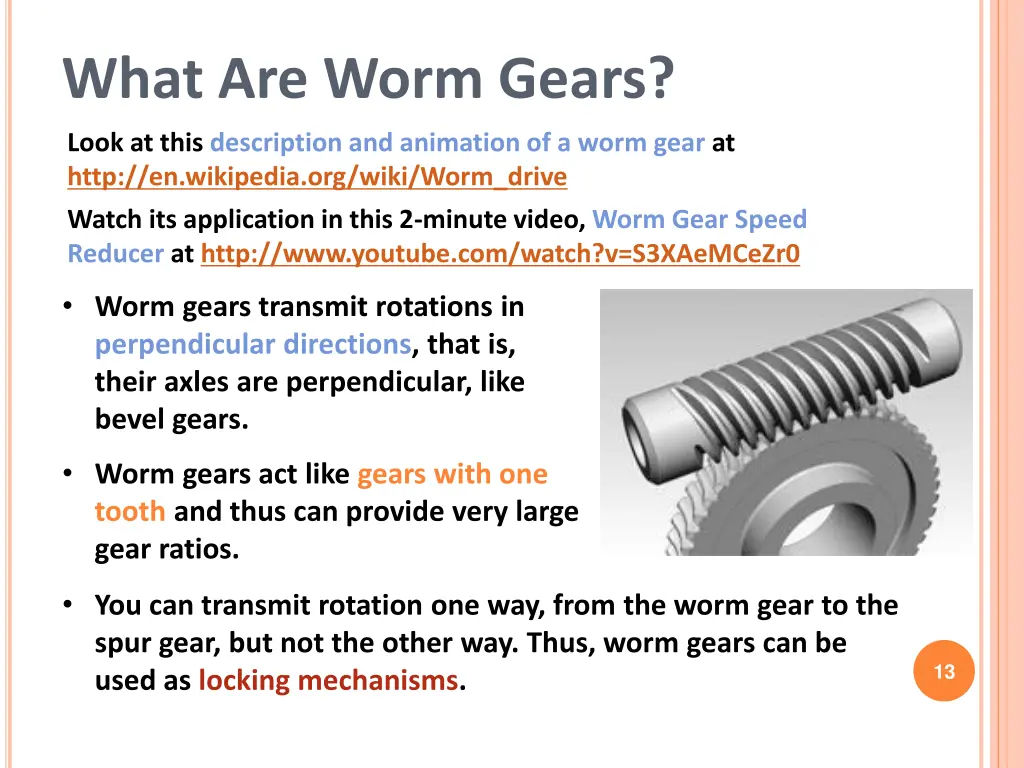 what are worm gears