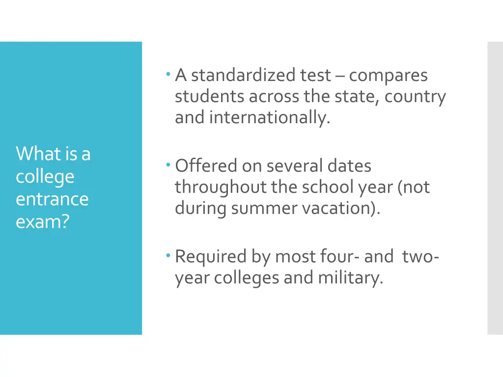 a standardized test compares students across