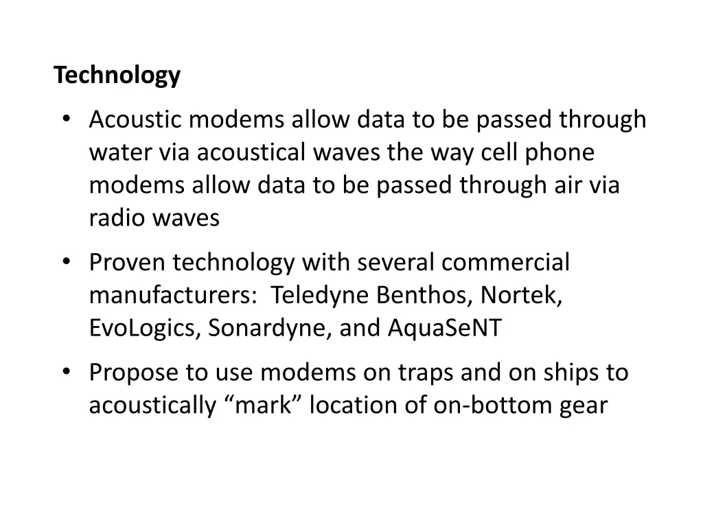 technology acoustic modems allow data