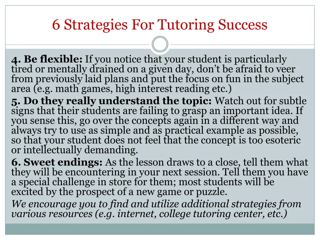 6 strategies for tutoring success 1