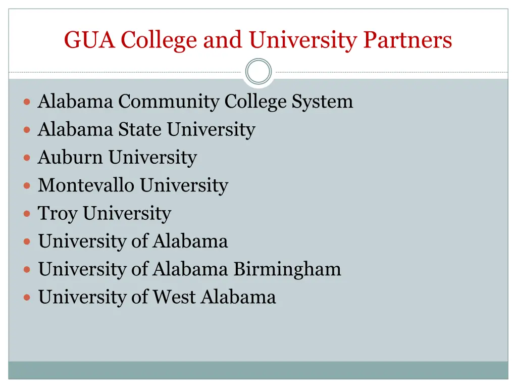 gua college and university partners