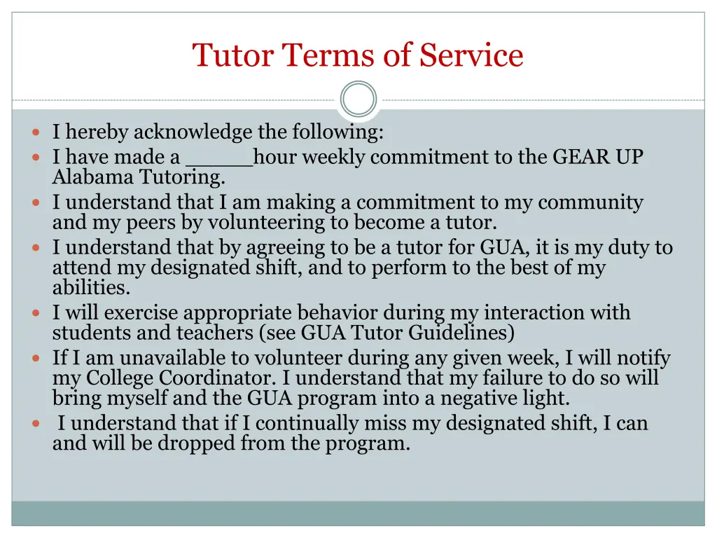 tutor terms of service