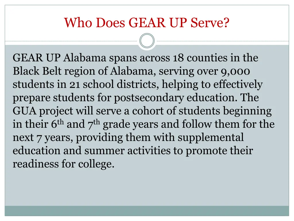 who does gear up serve