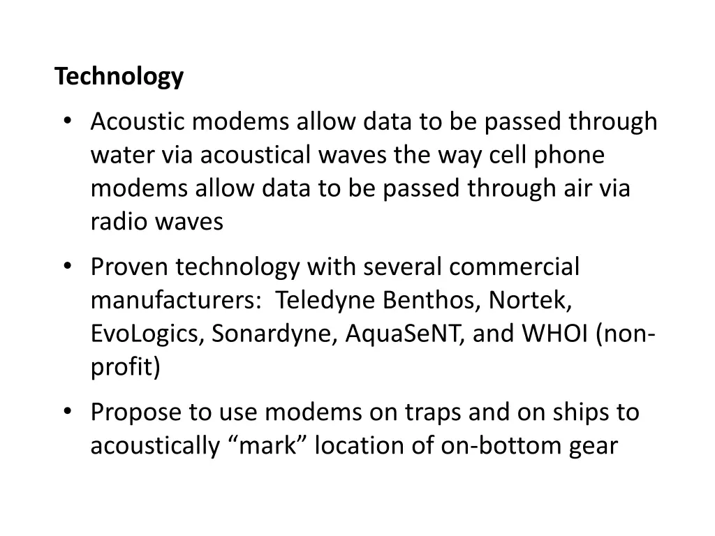 technology acoustic modems allow data