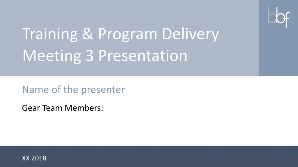 training program delivery meeting 3 presentation